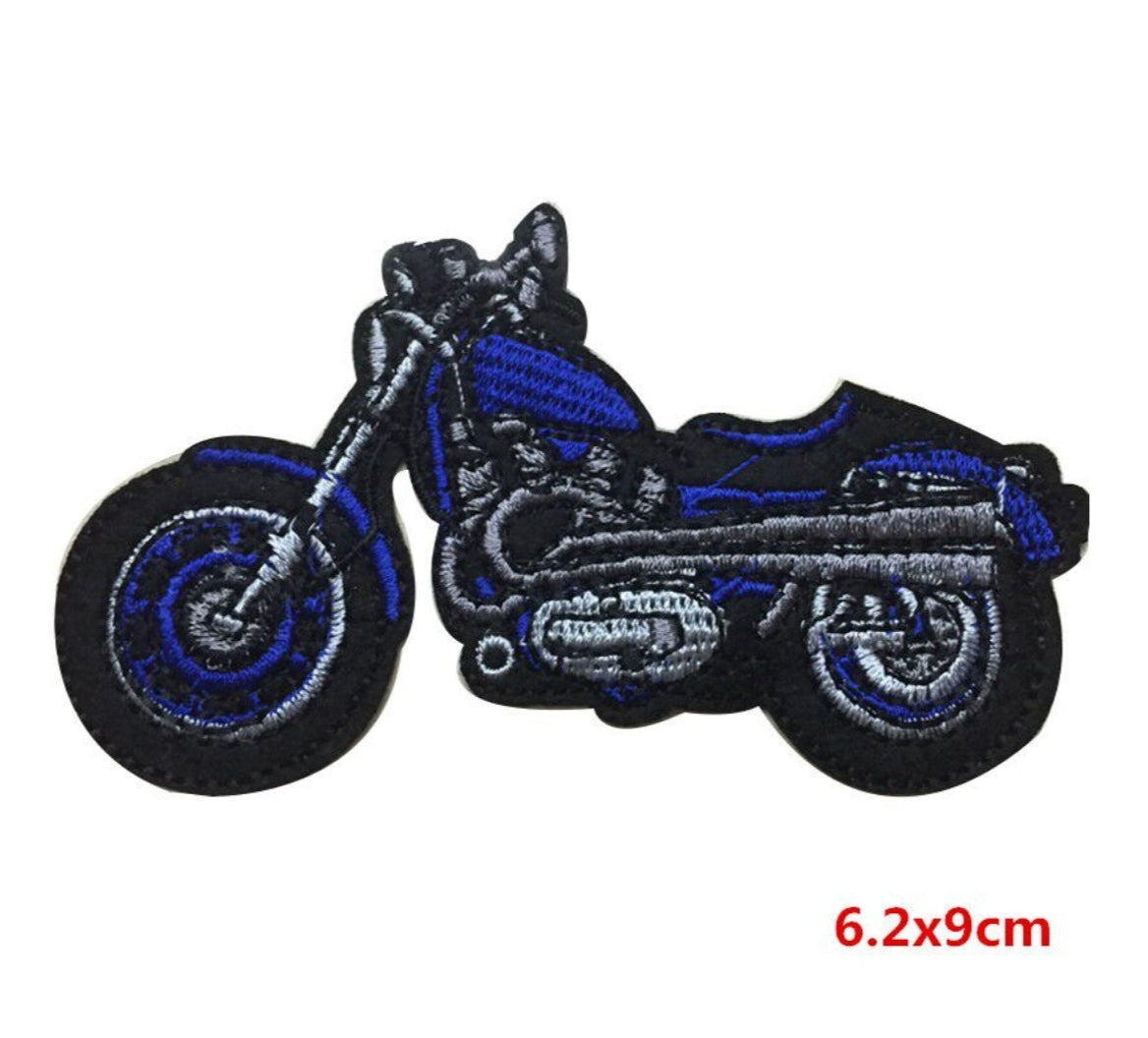 Motorcycle Embroidered Hook Velcro Patch