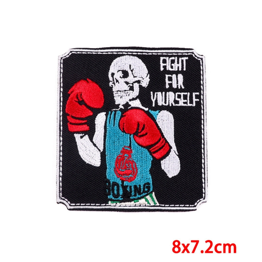 Boxing Embroidered Hook Velcro Patch