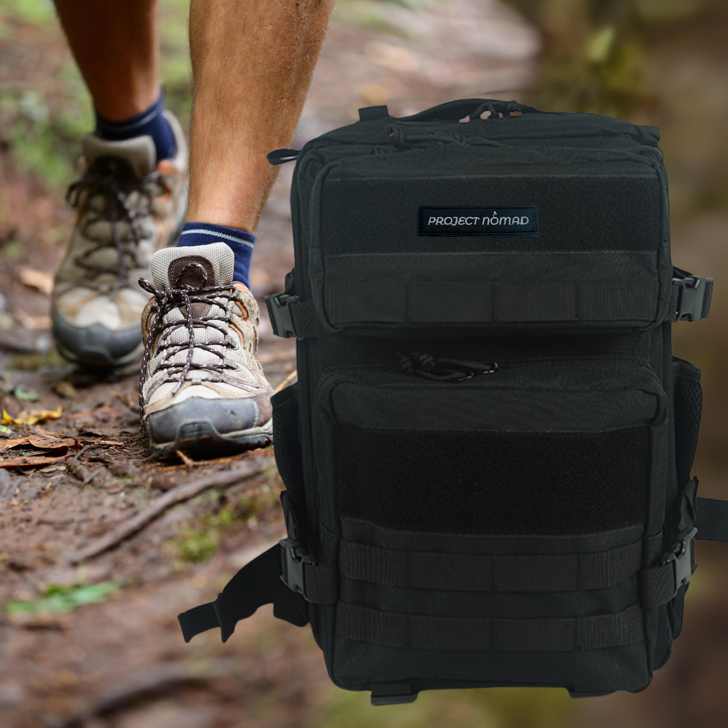 Black Tactical Backpack (45L)