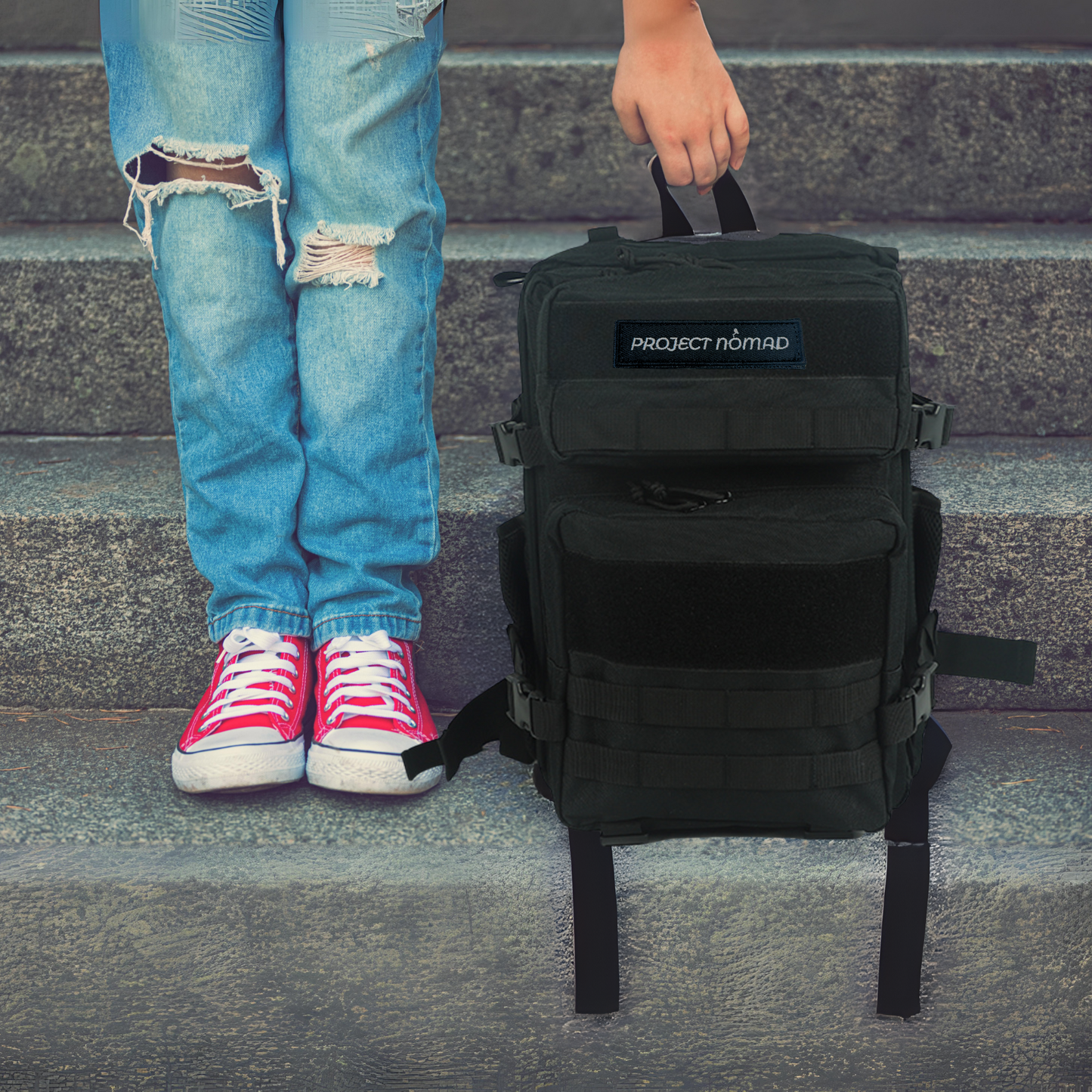 Black Tactical Backpack (25L)