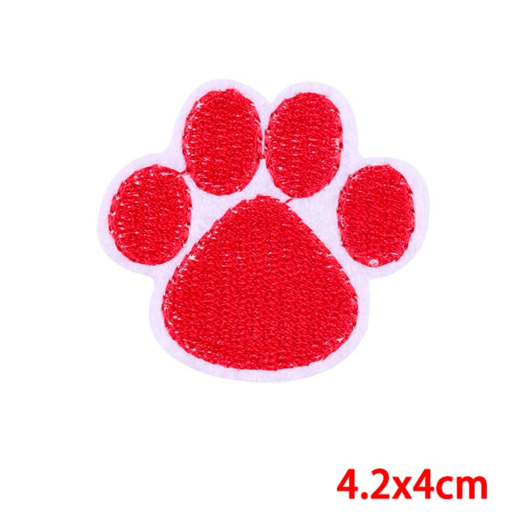 Paw Embroidered Hook Velcro Patch