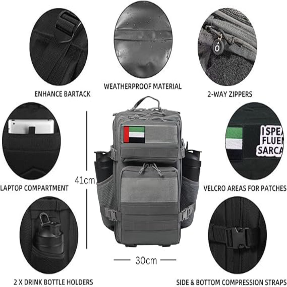 Grey Tactical Backpack (25L)