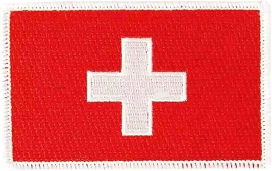Switzerland Flag Embroidered Hook Velcro Patch (Switzerland)