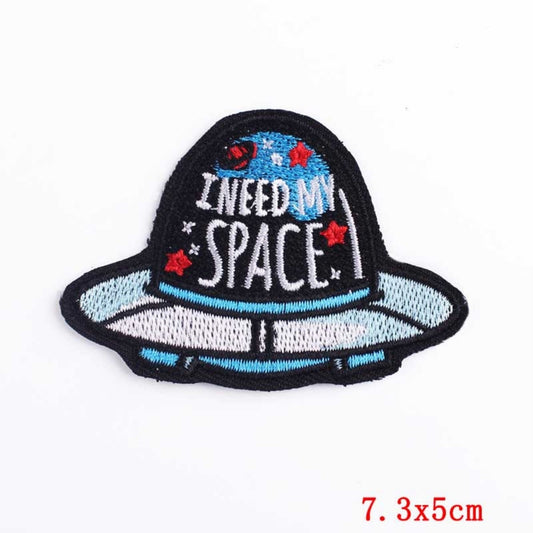 Need Space Embroidered Hook Velcro Patch