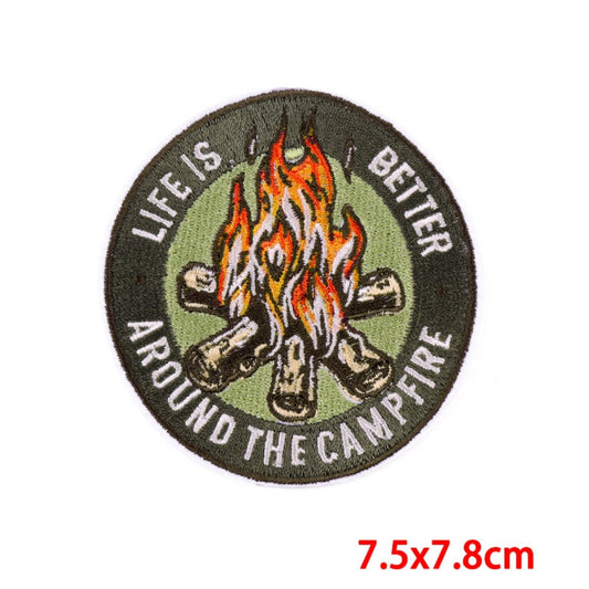 Campfire Embroidered Hook Velcro Patch