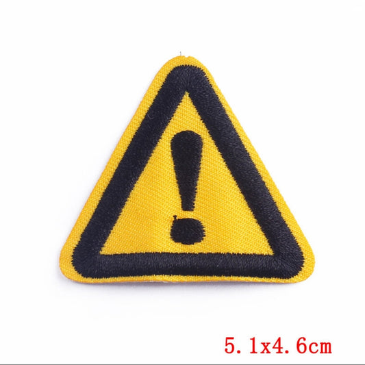 Caution/Attention Embroidered Hook Velcro Patch