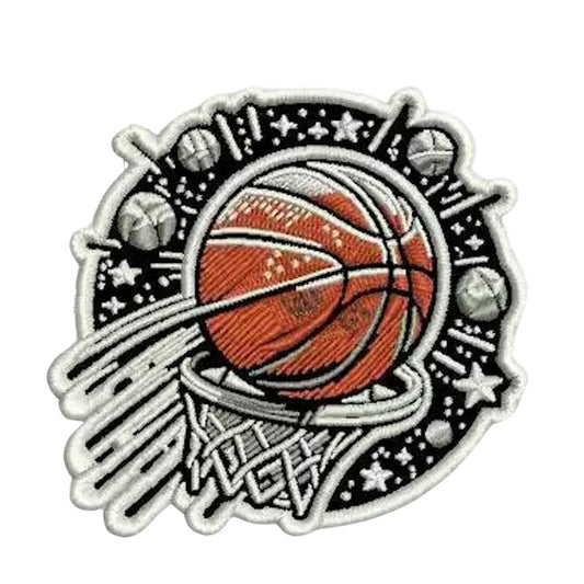 Basketball Embroidered Hook Velcro Patch