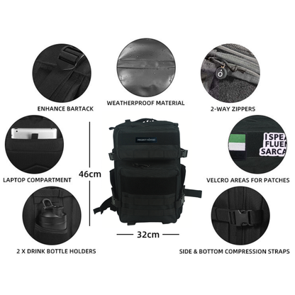 Black Tactical Backpack (45L)