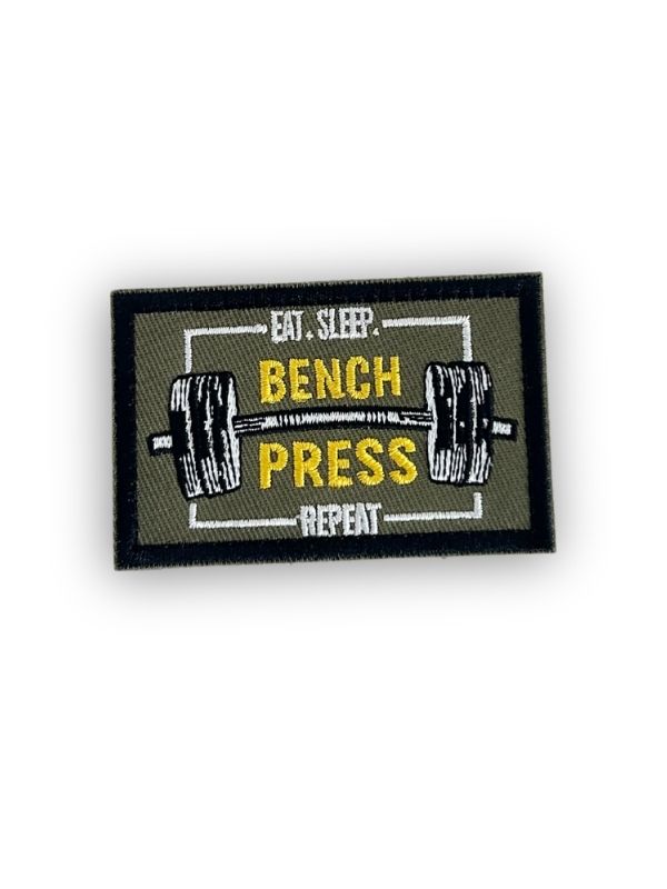 Bench Press Embroidered Hook Velcro Patch