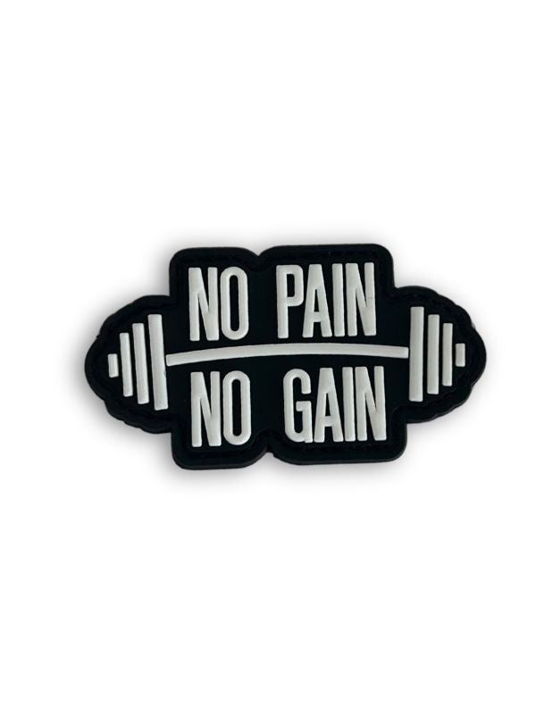 No Pain No Gain Embroidered Hook Velcro Patch