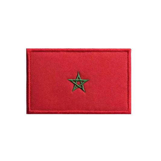 Morocco Flag Football Final World Cup 2026 Embroidered Hook Velcro Patch