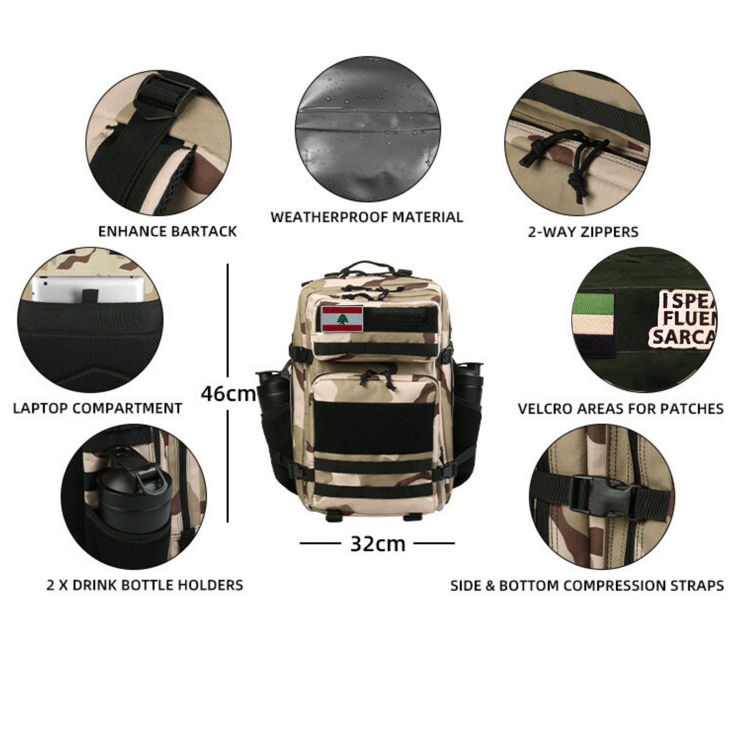 Desert Camo LB Tactical Backpack (45L)