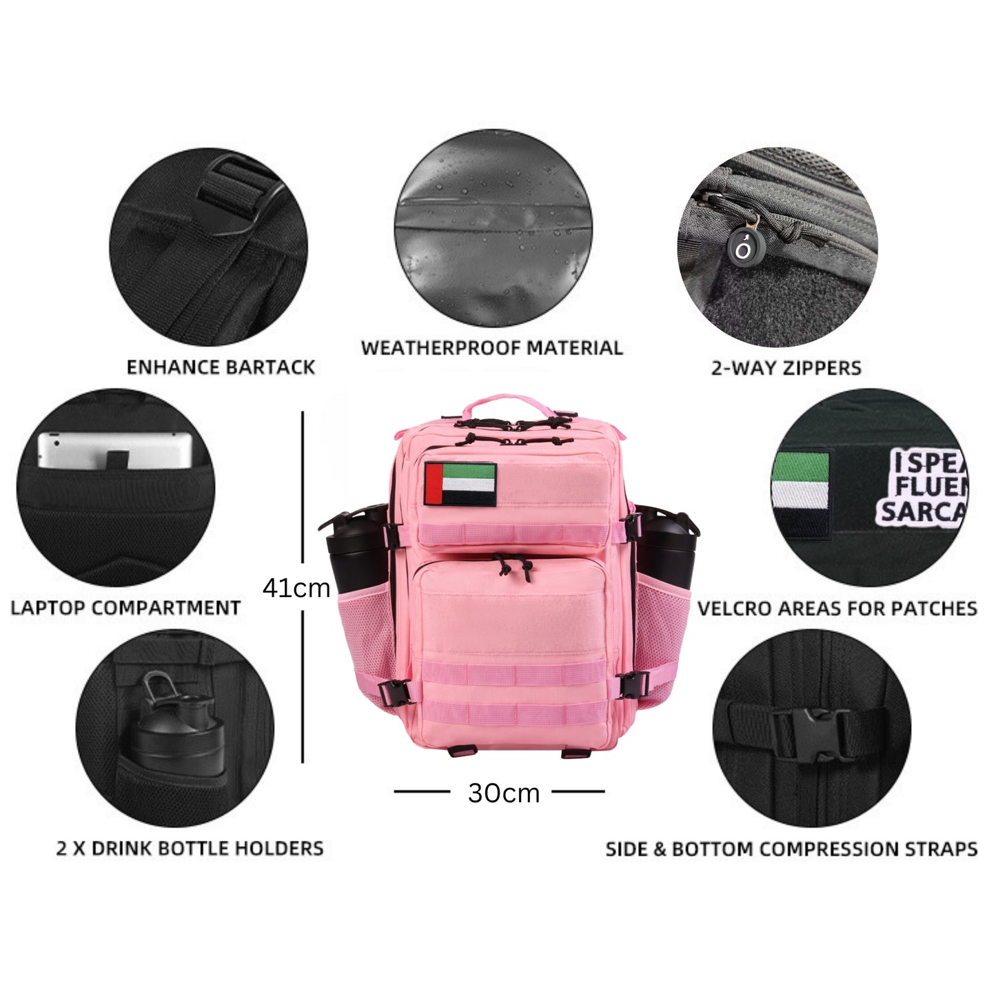 Pink Tactical Backpack (25L)