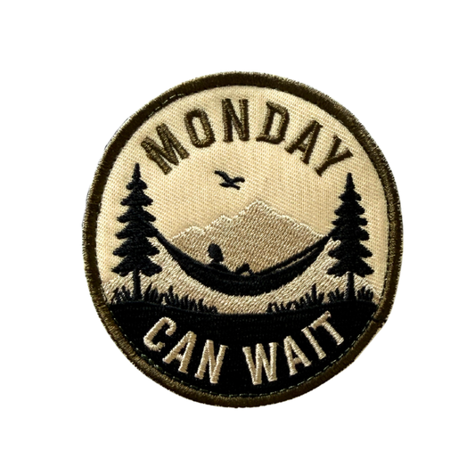 Monday Can Wait Adventure Collection Embroidered Hook Velcro Patch 7.5x8cm