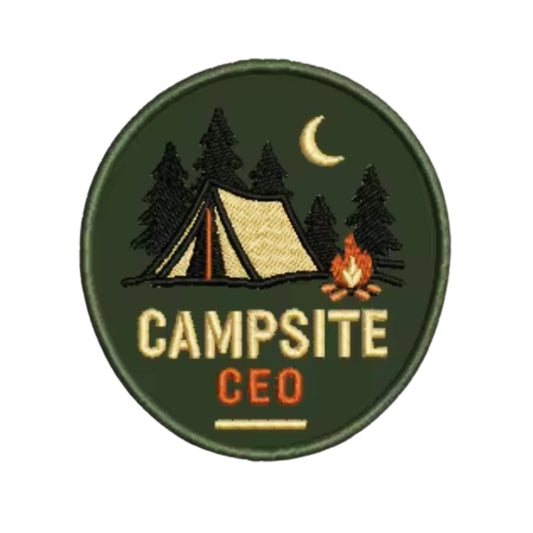 Campsite CEO Adventure Collection Embroidered Hook Velcro Patch 7.5x8cm