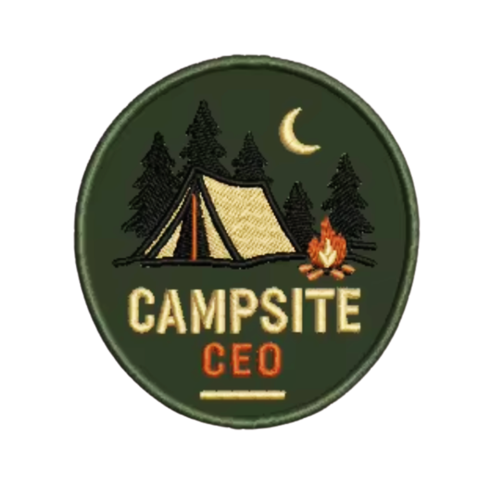 Campsite CEO Adventure Collection Embroidered Hook Velcro Patch 7.5x8cm