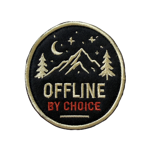 Offline By Choice Adventure Collection Embroidered Hook Velcro Patch 7.4x8cm